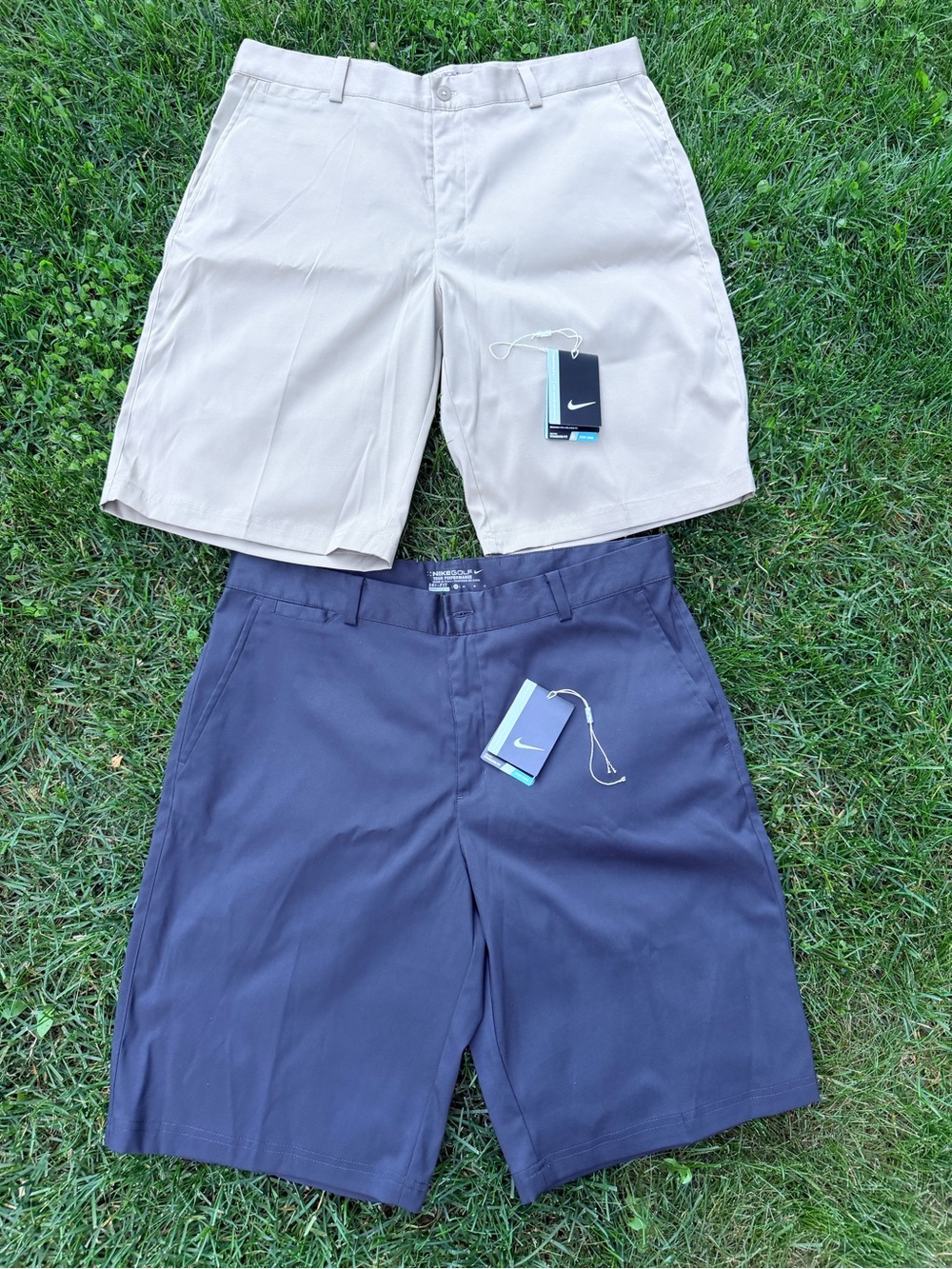 NIKE Dri Fit Tour Performance Men’s Golf Shorts Size 34 Khaki & Black BRAND NEW